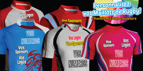 maillots de rugby avec logo et numéro